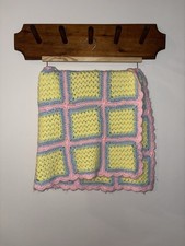 Granny Square Blanket Pink, Yellow Blue