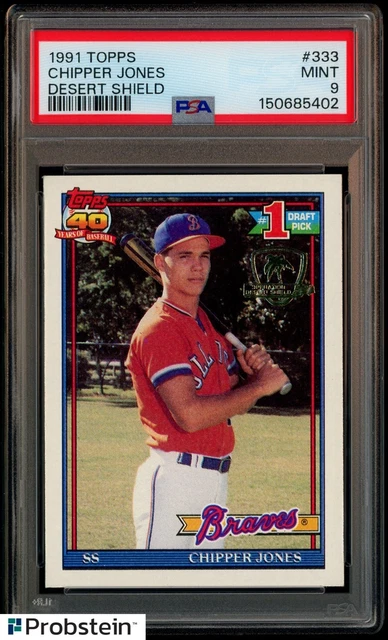 1991 Topps Desert Shield #333 Chipper Jones Atlanta Braves RC Rookie HOF PSA 9