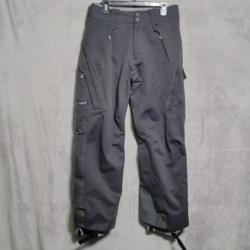 Patagonia Snow Pants Mens Size 32 Gray Thermal Waterproof Lined Snowboarding