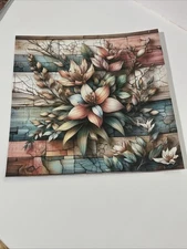 Scrapbook Paper.  Cardstock Cuts 8.25 X 8.25 Medium Weight Florals Ephemera.