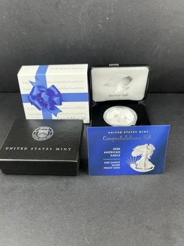 2026 Congratulations Set American Eagle 1oz Silver Proof Coin Sealed In Hand