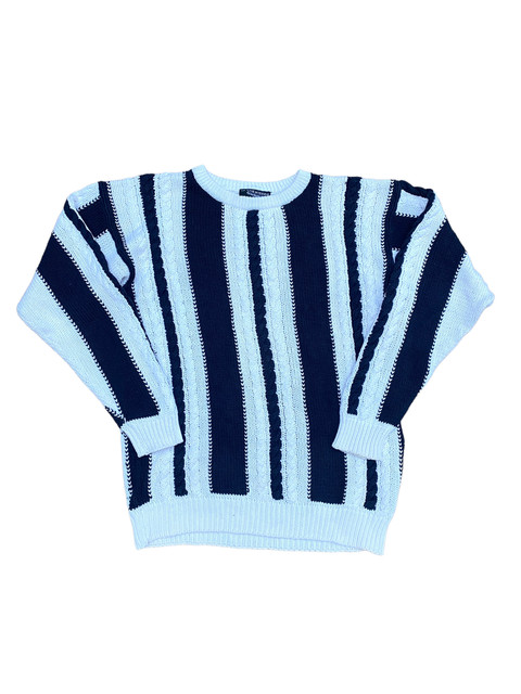 Cacharel Heavy Cream / Black Knit  Size L / Large - 100% Cotton