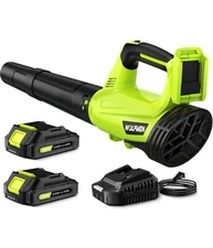 Leaf Blower, Electric Cordless Leaf Blower with 2 Batteries and Charger, 2 Speed
