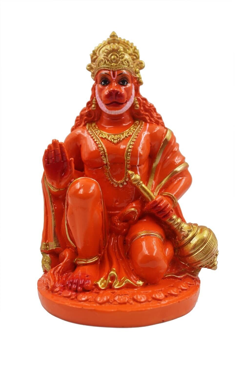 Resin Hand Made Sculpture of Lord Hanuman in Sitting Position For ...