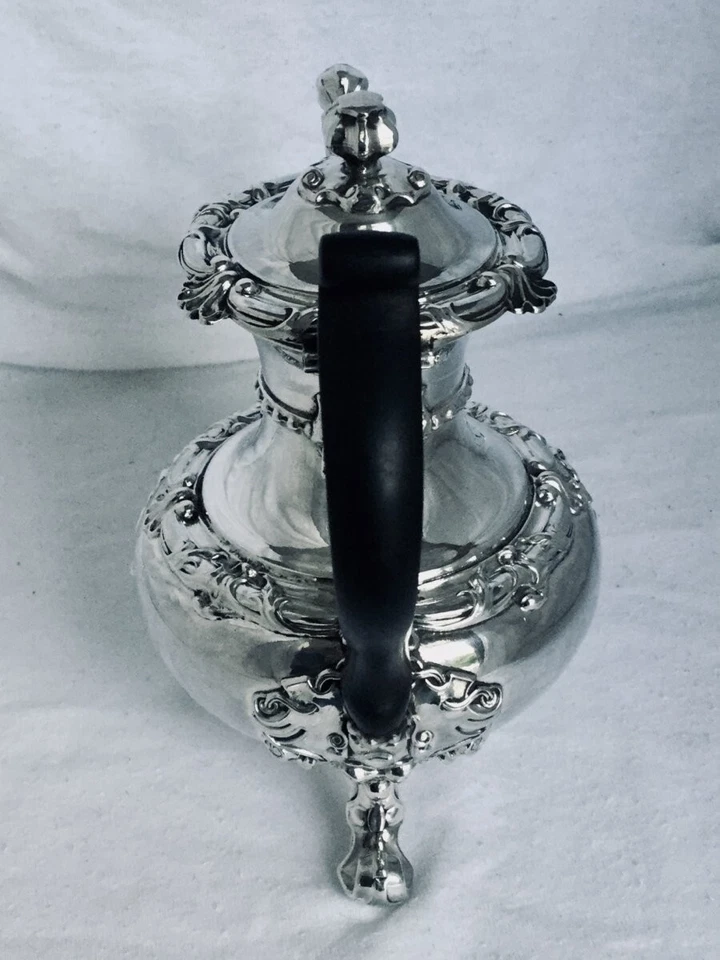 Elegante tetera francesa antigua de plata de ley Minerve con sello siglo XIX Foto 4 de 4