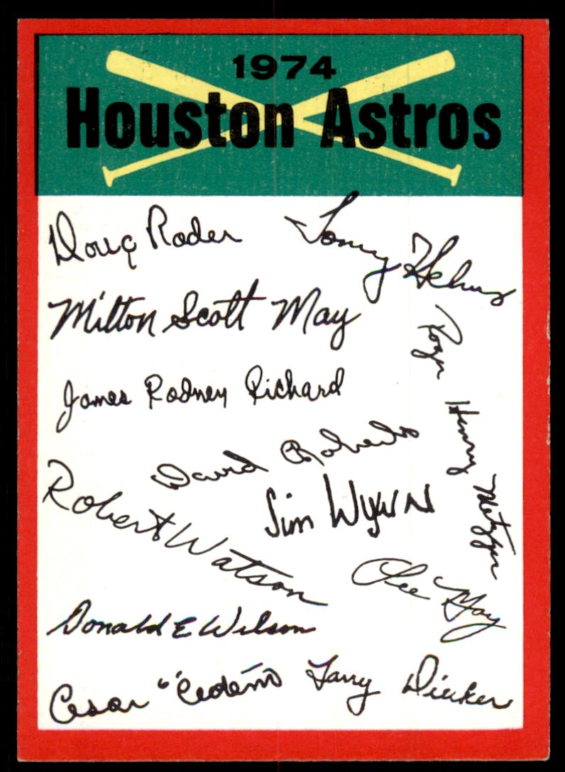 1974 TOPPS CHECKLIST* HOUSTON ASTROS