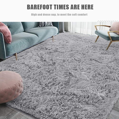 X-Large Floor Rug Rugs Fluffy Area Carpet Shaggy Soft Living Room Bedroom Pads - Picture 6 of 19