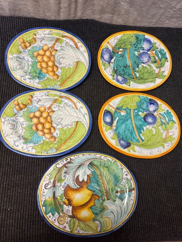 Platos colgantes de pared Vietri Italia uvas y hojas 11 piezas - Imagen 5 de 8
