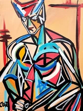 CORBELLIC COMIC BOOK HERO 16X20 LARGE GALLERY CUBIST COLLECTIBLE DESIGNER HOME