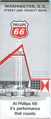 1969 Phillips 66 Washington, DC Vintage Road Map