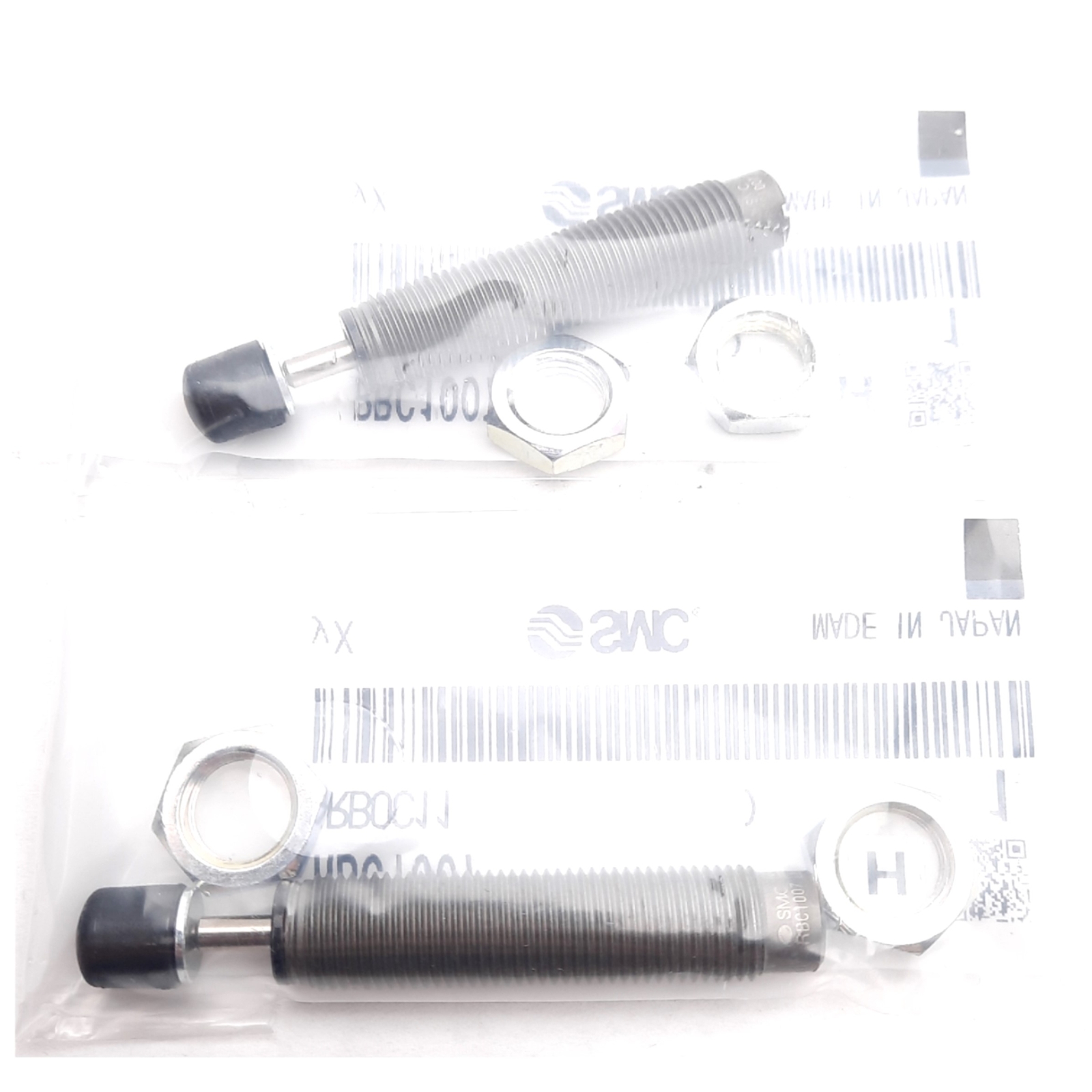 Lot of 2 SMC RBC1007 Shock Absorber, M10x1.0 OD Thread, 7mm Stroke, 5 ...
