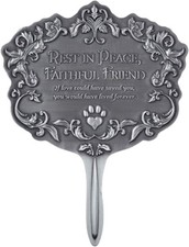 Pet Memorial Rest in Peace Garden Stake, 6.4 Inch Sign with an inscription dog