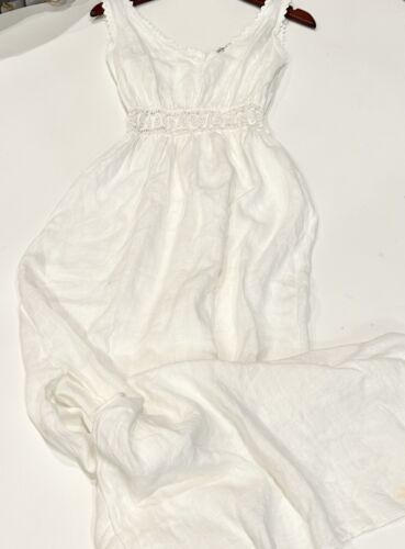 Terzo Millennio White  Linen Dress  Small