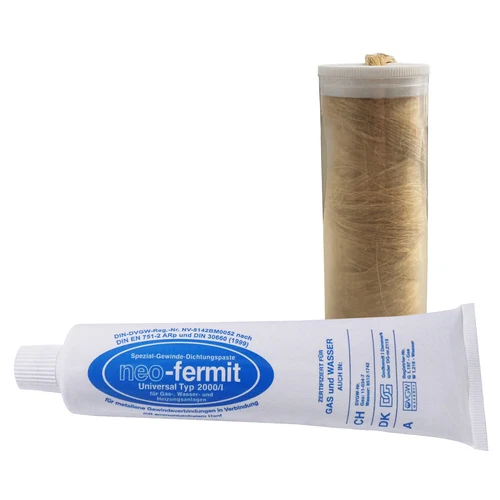 Set Neo-Fermit 40g Spender Flachs Abdichtend Hanf Dichtpaste Gewinde Dichtung