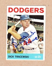 Dick Tracewski signed 1964 Topps Rookie card # 154-Los Angeles Dodgers