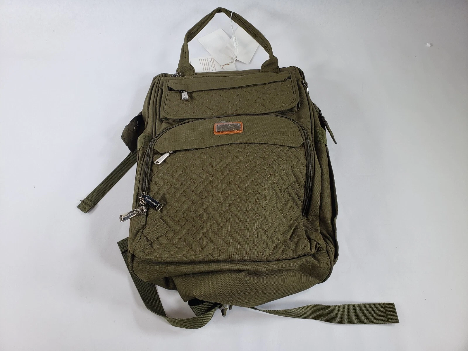 BabbleRoo Baby Diaper Bag Backpack - Army Green 26L Capacity, Changing Pad