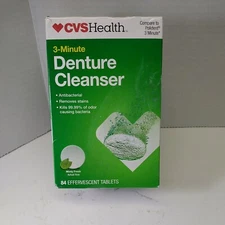3-Minute DENTURE CLEANSER  84 Effervescent Tablets / Like Polident EX 6/22