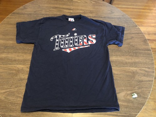 Joe Mauer Minnesota Twins USA Patriotic MLB Majestic Medium T Shirt - Picture 3 of 11