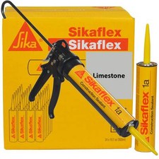 Sikaflex 1A Polyurethane Sealant, 10.1 oz, 24 Pack, Pro Caulk Gun, LIMESTONE