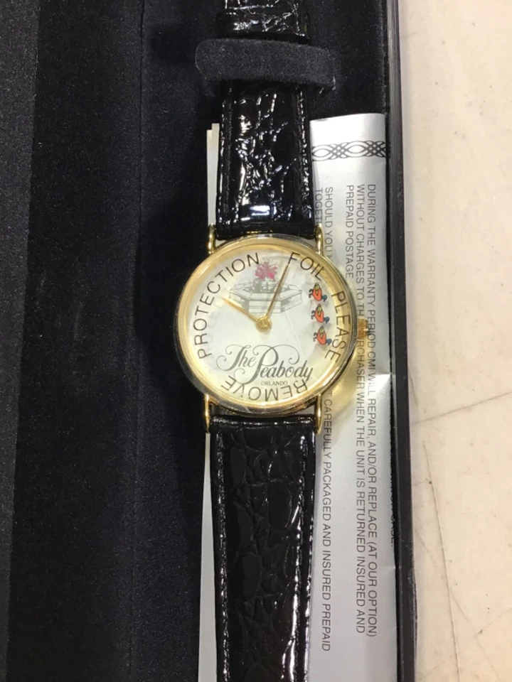 Reloj de pulsera vintage Peabody, Orlando Hotel cuero nuevo, necesita batería: Lendl Foto 2 de 4