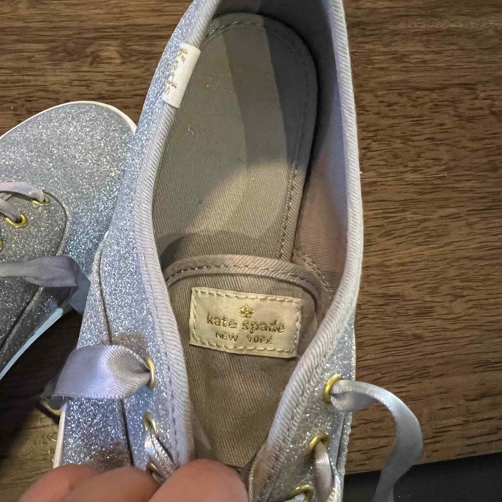 Kate Spade Silver Glitter Keds size 5 eBay
