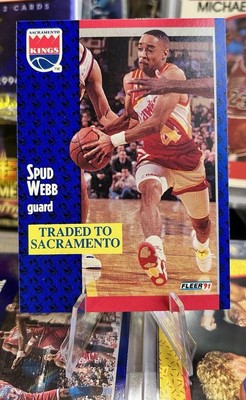 1991-92 Fleer Basketball - Spud Webb #4 Sacramento Kings NBA Vintage NM+     