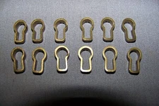 Twelve, Repro, Small, Brass Plate, Over Pot Metal, Keyhole Inserts - SEE INFO
