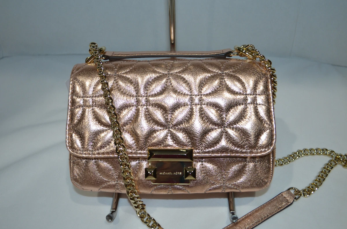 Michael kors sloan small floral 2024 quilted leather shoulder bag