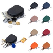 Leather Coin Purse Small Men Women Change Wallet Mini Key Ring Pouch Storage Bag