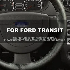 For FORD TRANSIT MK8 Black Leather Steering Wheel Cover (2014-ON)