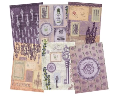 Paper Pack-Decoupage-Bastelpapier-Motivpapier-Vintage-Lavender-18022