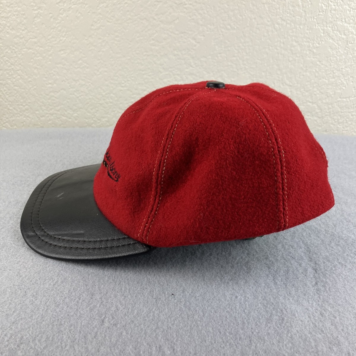 Vintage Harley Davidson Hat Strapback Red Black Wool Motorcycles