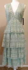 NWT 199 Gianni Bini Sky V-Neck Tiered Lace Dress Sizes 4, 10