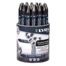 Lyra Solid Hexagonal Paper Wrapped Graphite Crayon Tub - Assorted Pack of 24