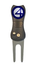 Fantastic Four 4 Marvel Logo Golf Ball Marker w/ Premium Switchblade Divot Tool
