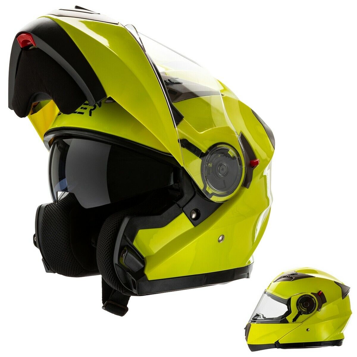 CRUIZER Casco Integral Moto Homologado Amarillo Gran Visibilidad | eBay