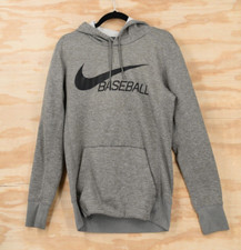 Nike Baseball Pullover Hoodie Sweatshirt Ash Gray Dri-Fit Mens Small