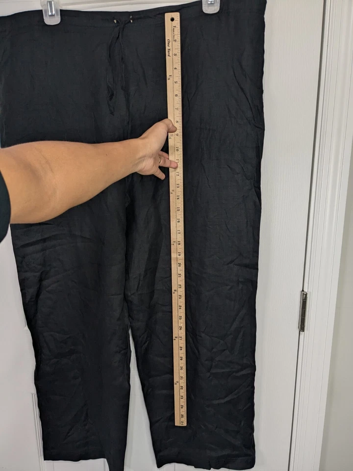 Jim Thompson Linen Pants Women's 12 Black Casual - Image 3 of 4