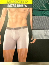 Adidas Microfiber Boxer Briefs Underwear 3-Pack Men's NAVY-GREEN-GRAY LARGE NIB