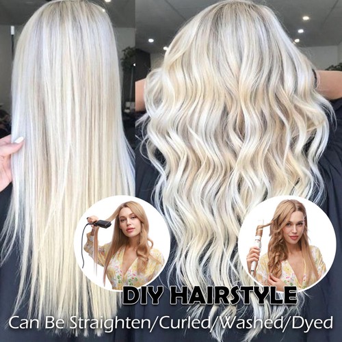 Caramel Clip In On Hair Extensions 100% Real Remy Human Hair 8-24in Full Head US - Picture 20 of 51