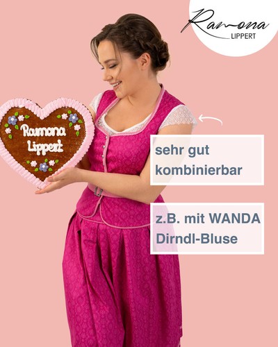 Chemisier traditionnel Ramona Lippert® pour femmes corsage chemisier corsage Nicole rose taille 34-46 - Photo 8/9