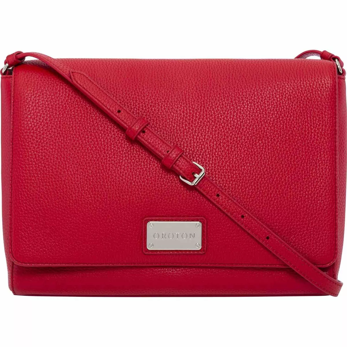 OROTON Satchel Bag Crossbody Mystical Pebble Leather Red NWT
