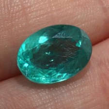 NATURAL BLUE APATITE 12.3 x 9 MM OVAL CUT OUTSTANDING COLOR ALL NATURAL F-4477