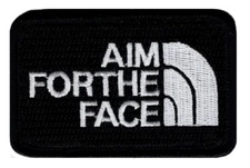Aim for the Face Embroidered Hook Fastener patch (3.0 x 2.0 MTA1)