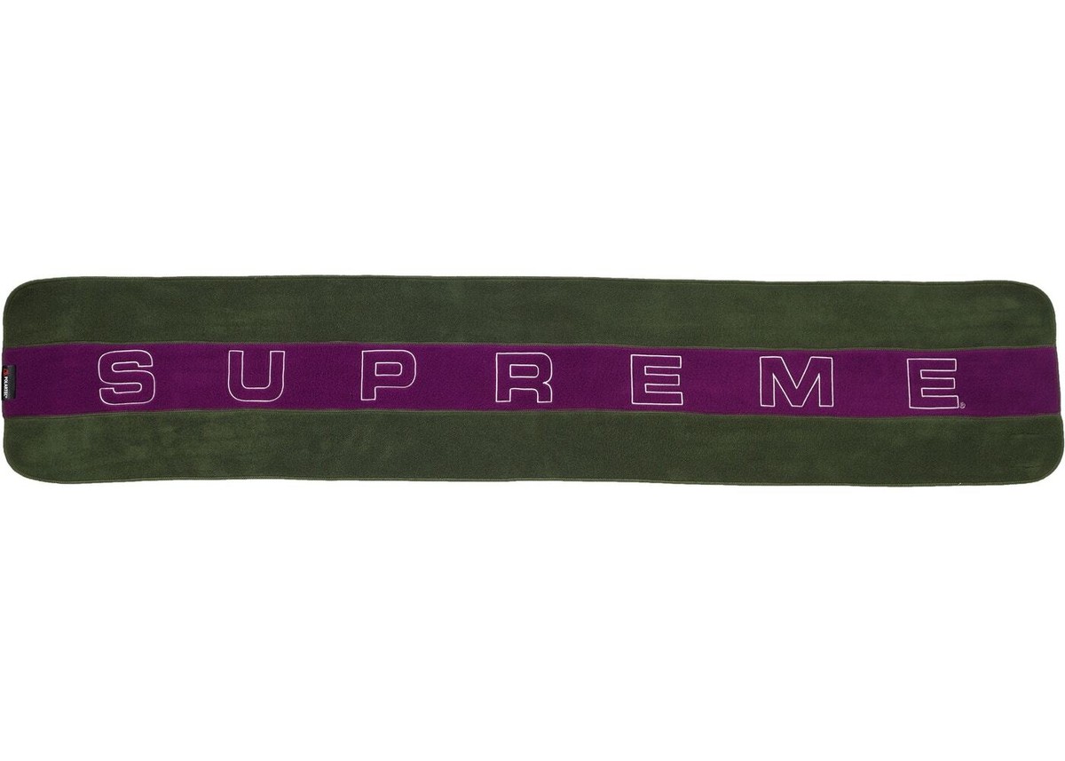 新品 18FW Supreme Polartec Scarf FW18 Supreme Polartec Scarf navy / yellow New With Tag