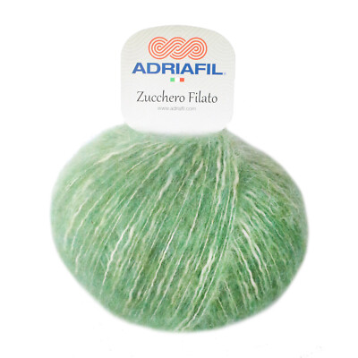 Adriafil Zucchero Filato Naturgarn mit Baumwolle, Wolle, Alpaka Fb 32 Salbeigrün