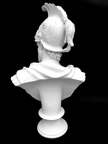 AJAX THE GREAT - CLASSICAL MARBLE BUST / SCULPTURE - MADE IN ENGLAND 16" 5kg - Picture 5 of 10