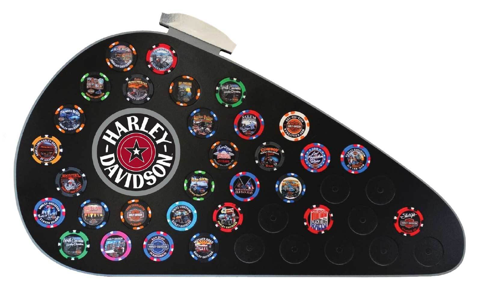 Harley-Davidson Fatboy Gas Tank Magnetic Poker Chip Frame - Holds 