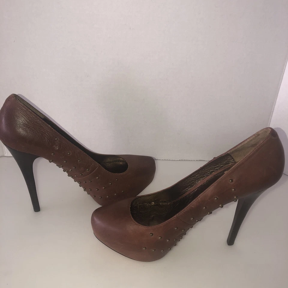 Zapatos de mujer ZiGiny de tacón alto de cuero talla 8 marrón Foto 4 de 4