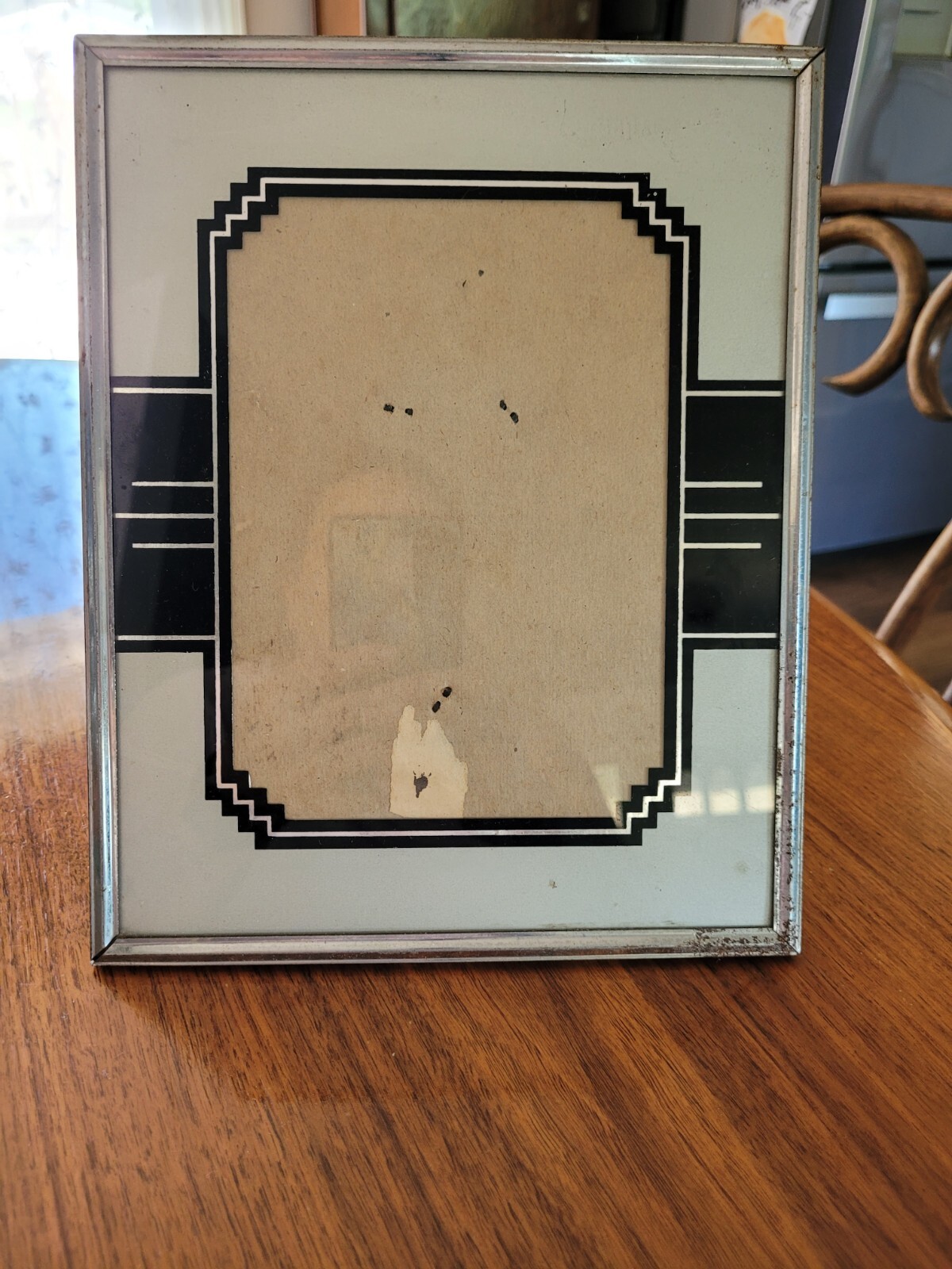 Vintage Art Deco Reverse Painted Picture Frame 8x10 Black Silver eBay